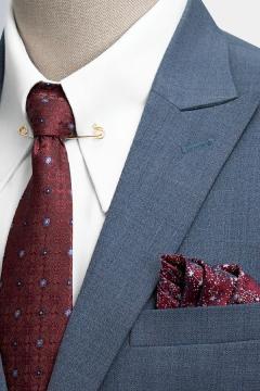 Bộ Suit Xám Ghi Nhạt Sọc Xước  Classic Fit TGS372